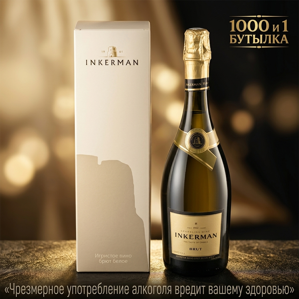 ВИНО ИГРИСТОЕ INKERMAN БЕЛОЕ БРЮТ 0,75 Л 